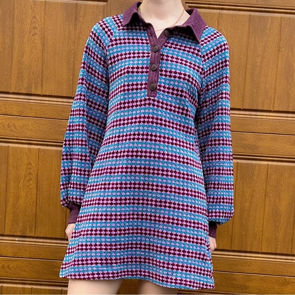 FREE PEOPLE purple chenille Maggie dress, M. - Picture 1 of 15